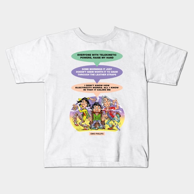 Emo Philips Kids T-Shirt by PLAYDIGITAL2020
